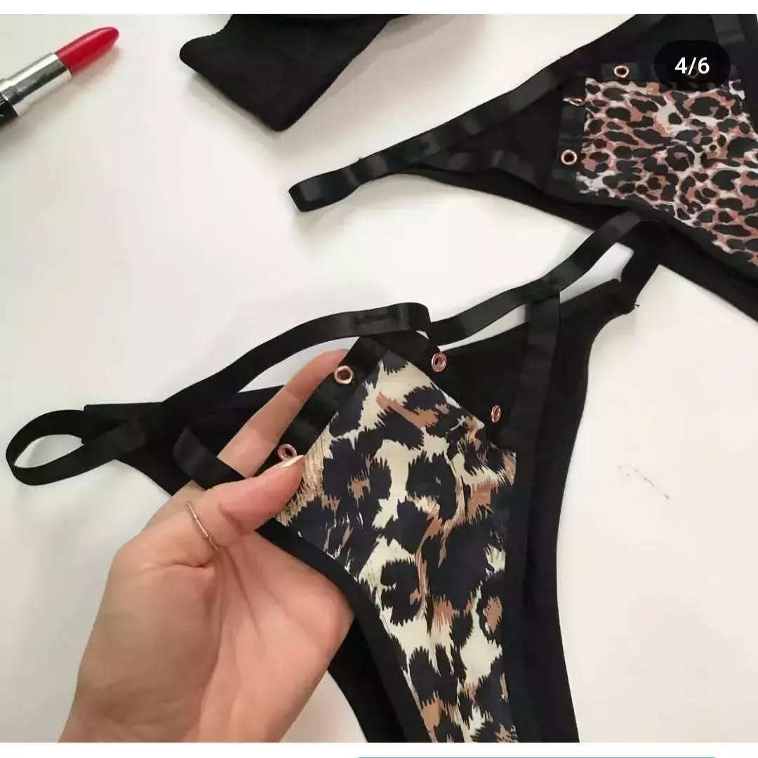 Flourish Wired Push-Up Leopard Print Bra & Panty Set – Bold, Padded & Wildly Confident 307