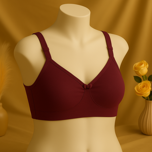 Flourish IMAGE-B High Quality Non Padded 2 in 1 Cotton And invisible Straps Soft Pure Comfortable Cotton Full Coverge Non Padded T shirt Bra