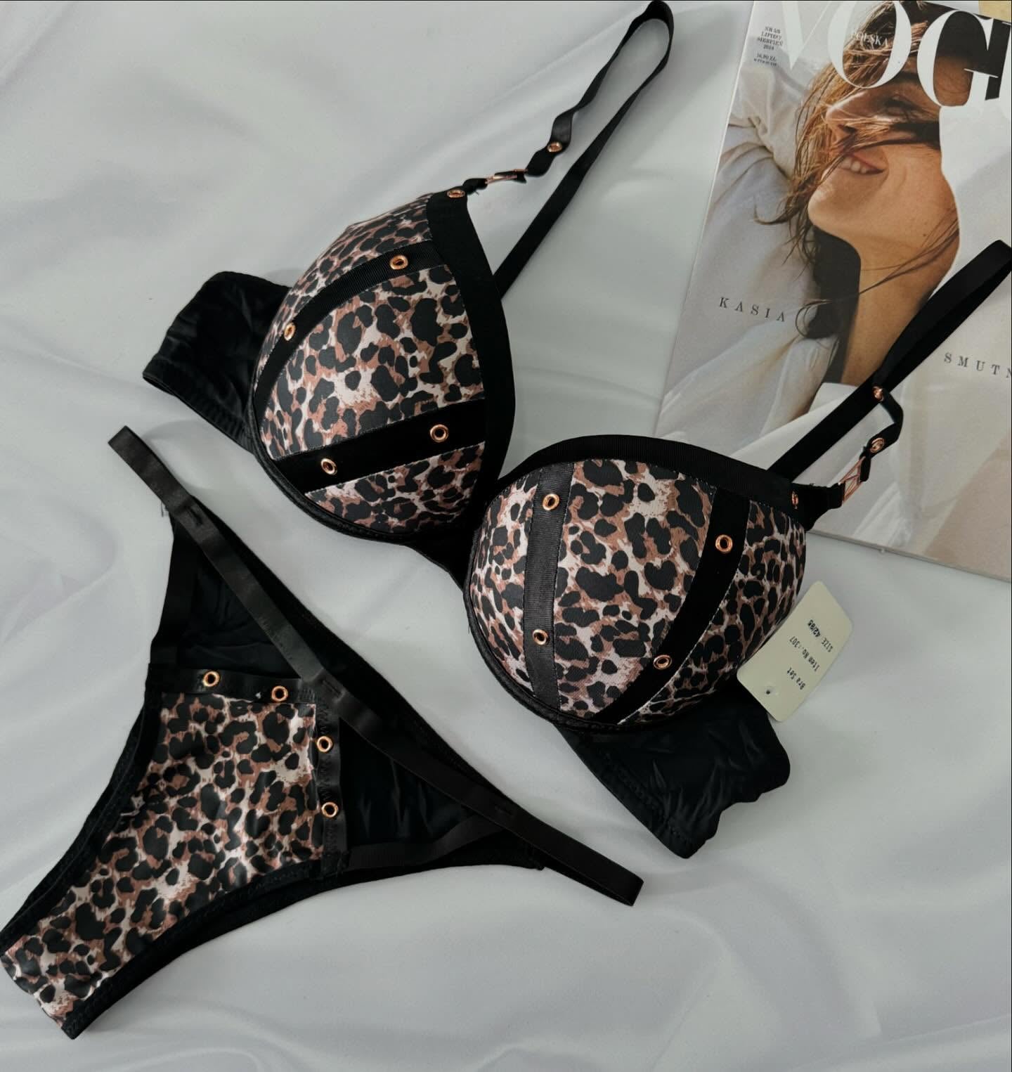Flourish Wired Push-Up Leopard Print Bra & Panty Set – Bold, Padded & Wildly Confident 307