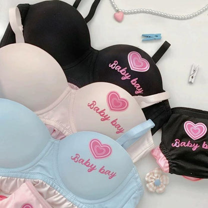 Flourish Baby Bay Pastel Ruffle Bra & Panty Set – Cute Printed, Soft Padded & Comfortable Lingerie for Girls