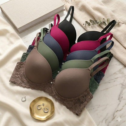 Flourish Pack Of 3 Premium Double Padded Smooth Fit Wired Padded Bra with Soft Support Net Straps Elegant Finish 760