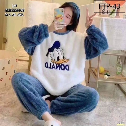 Flourish Cozy Fleece Loungewear Set – Ultra Soft Winter Night Suit