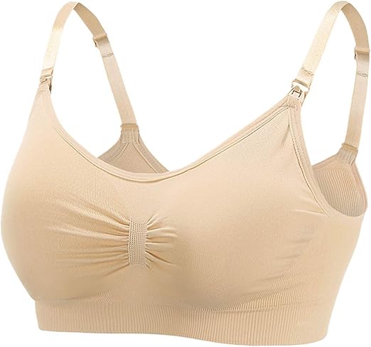 Flourish Front Open Padded Seamless Maternity Nursing Bra – Cotton Comfort with Adjustable Straps & Back Hook 009