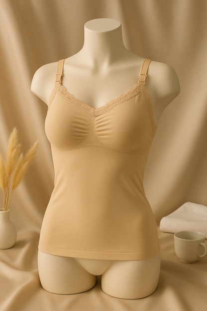 Flourish Nursing Seamless Feeding Lace Trim Camisole Bra Top 1002