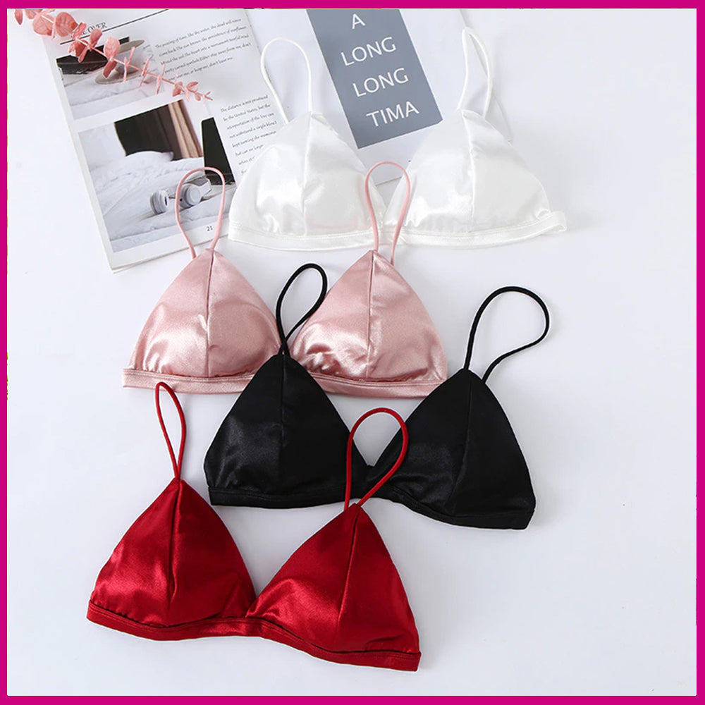 Pack Of 2 New Soft & Pure Silk Triangle Cup Light Padded T-Shirt Bra One Hook Padded Bra 051