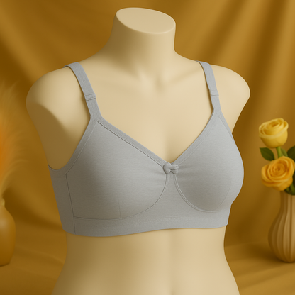 Flourish IMAGE-B High Quality Non Padded 2 in 1 Cotton And invisible Straps Soft Pure Comfortable Cotton Full Coverge Non Padded T shirt Bra