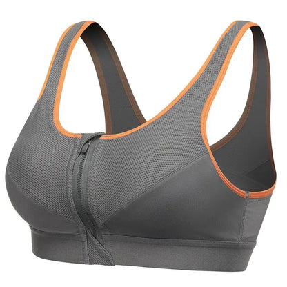 Flourish Non-Padded Front Zip Sports Bra – Breathable Activewear Bra 99002
