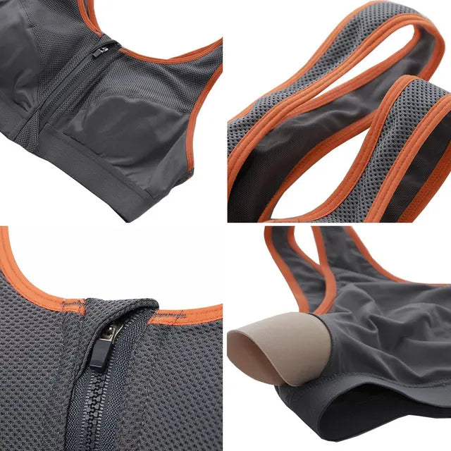 Flourish Non-Padded Front Zip Sports Bra – Breathable Activewear Bra 99002