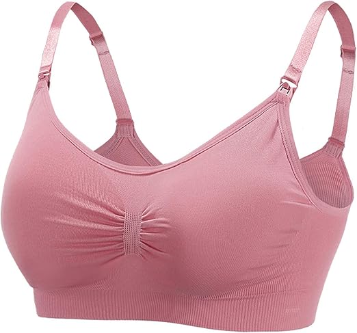 Flourish Front Open Padded Seamless Maternity Nursing Bra – Cotton Comfort with Adjustable Straps & Back Hook 009