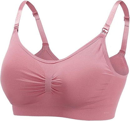 Flourish Front Open Padded Seamless Maternity Nursing Bra – Cotton Comfort with Adjustable Straps & Back Hook 009