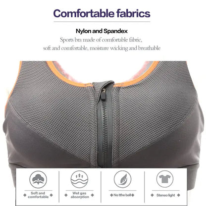 Flourish Non-Padded Front Zip Sports Bra – Breathable Activewear Bra 99002