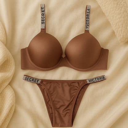 Flourish Signature Padded Bra & Panty Set – Crystal Strap Style 3036
