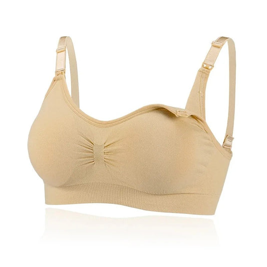 Flourish Front Open Padded Seamless Maternity Nursing Bra – Cotton Comfort with Adjustable Straps & Back Hook 009