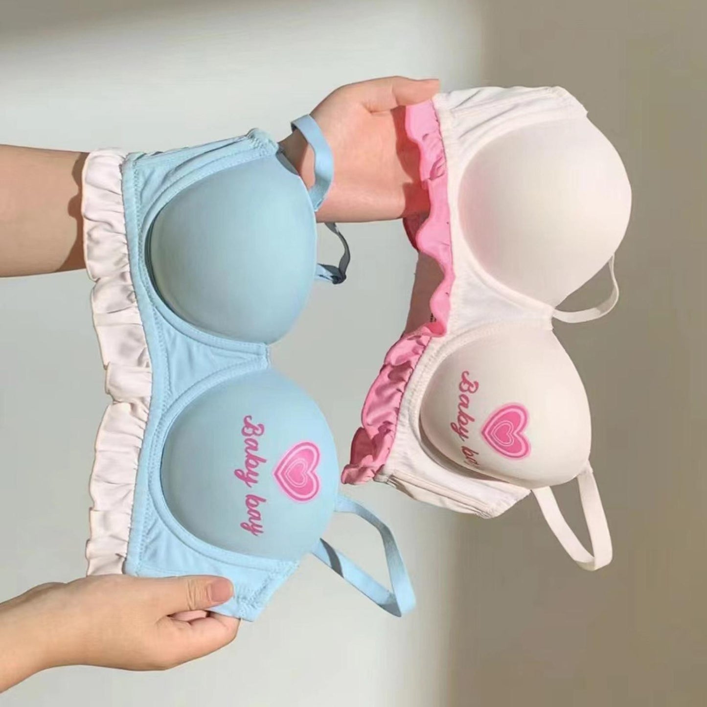 Flourish Baby Bay Pastel Ruffle Bra & Panty Set – Cute Printed, Soft Padded & Comfortable Lingerie for Girls