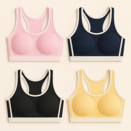 Flourish Pack Of 3 light Padded Cotton Sports Bra For Girls 003
