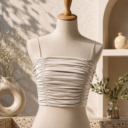 Ruched Ivory Cami Top