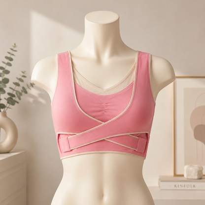 Flourish Pink Cross-Wrap Sports Bra