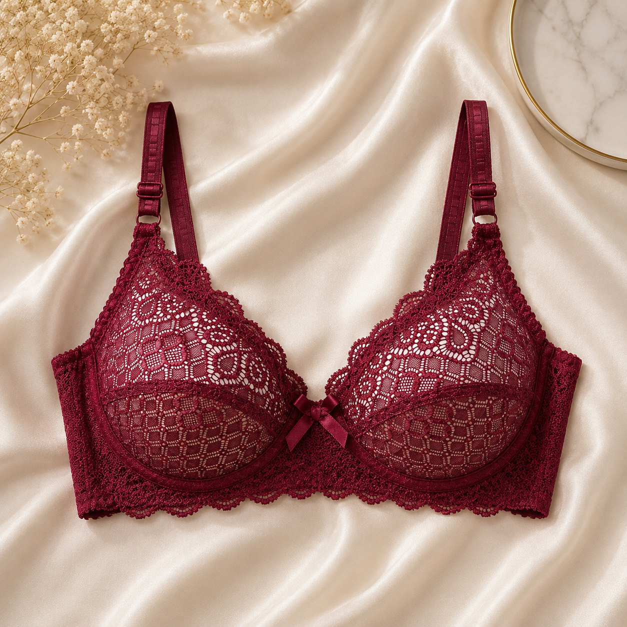 New Lace Bra – Elegant Floral Design | Non-Padded -S3