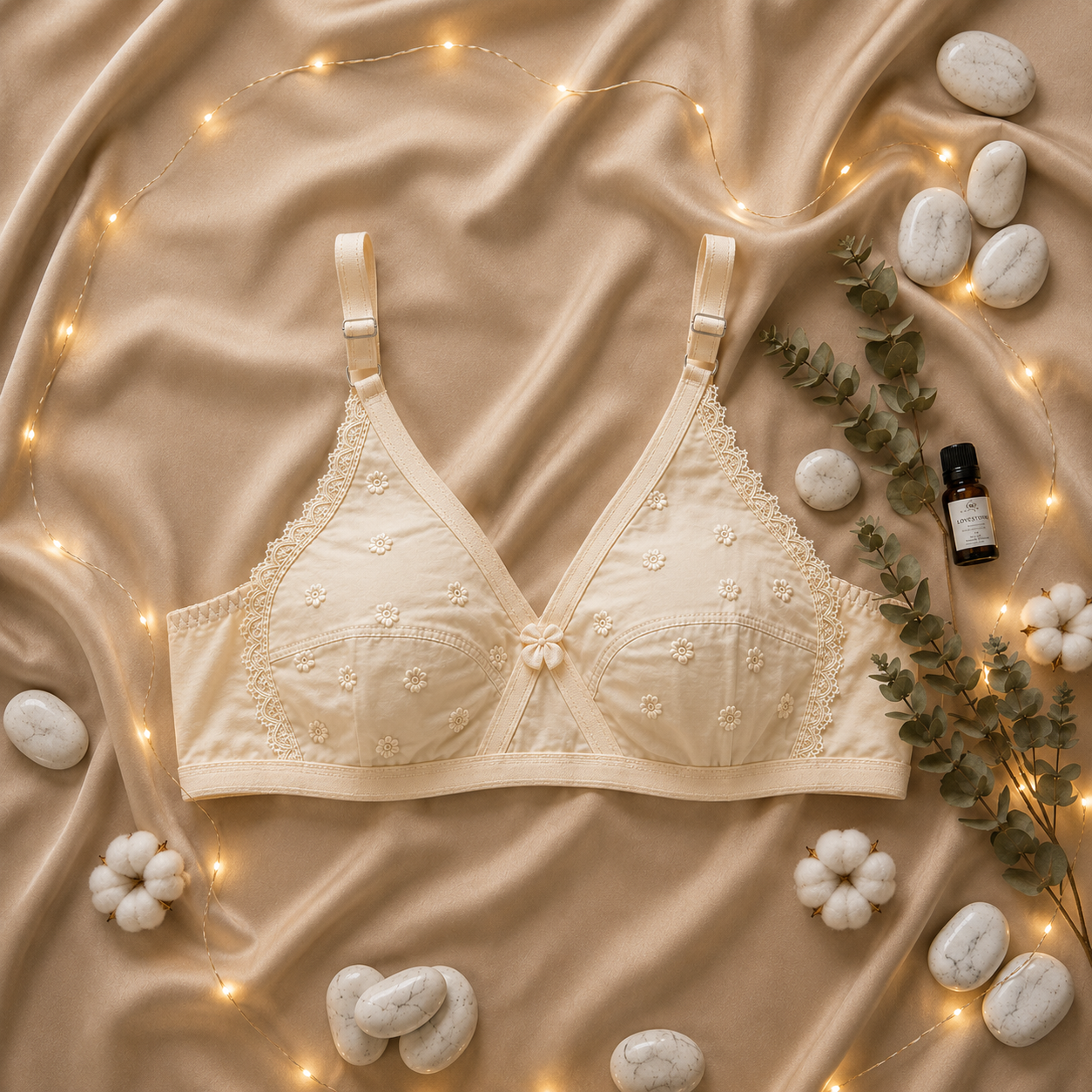 Cotton Non-Padded Floral Embroidered Bra – Soft Everyday Comfort | Skin X-OVER