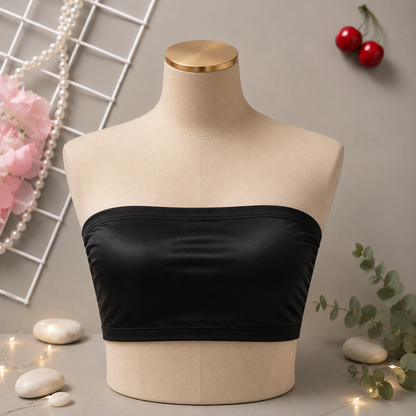 New Strapless Soft Padded Silk Tube Bra – Seamless Bandeau Bra for Everyday Comfort