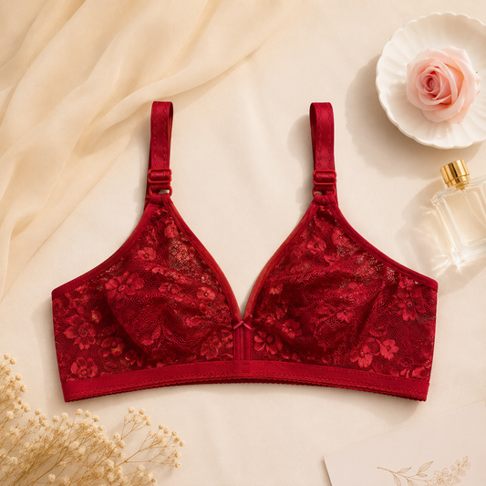1pcs Net Lace Summer Bralette Collection – Non Padded Soft & Breathable Comfort Wear 128225