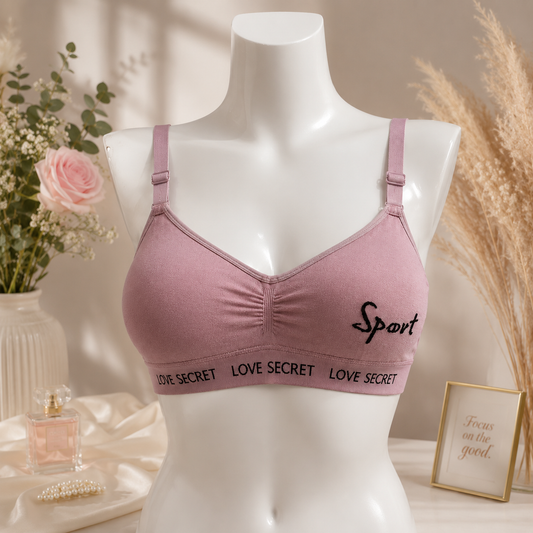 Women's Seamless Sports Bra – Soft Padded Wireless Everyday Comfort Bra