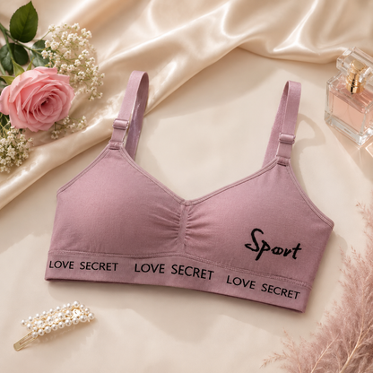 Women's Seamless Sports Bra – Soft Padded Wireless Everyday Comfort Bra
