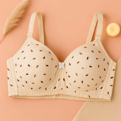 Pack Of 4 Light Padded Cotton Printed  Soft & Breathable Bra
