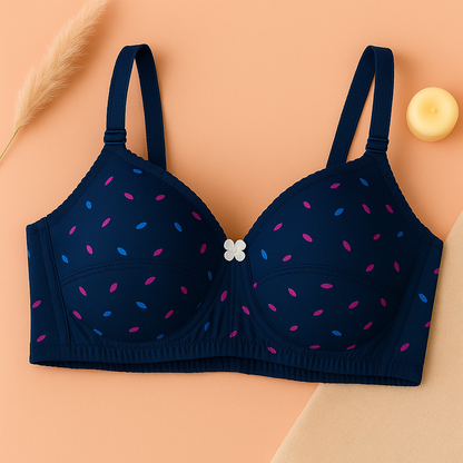 Pack Of 4 Light Padded Cotton Printed  Soft & Breathable Bra