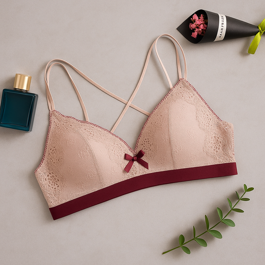 Padded Lace Bralette – Comfortable Non-Wired Light Padded Bra 0004