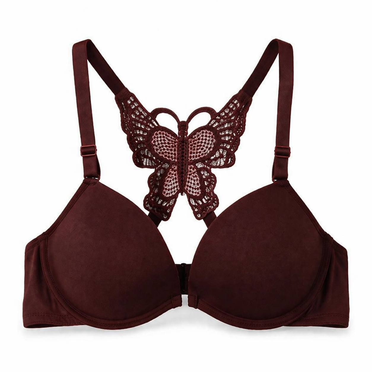 Front Open Butterfly Y-line Adjustable Straps Push Up Bra-1606