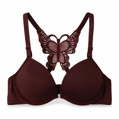 Front Open Butterfly Y-line Adjustable Straps Push Up Bra-1606