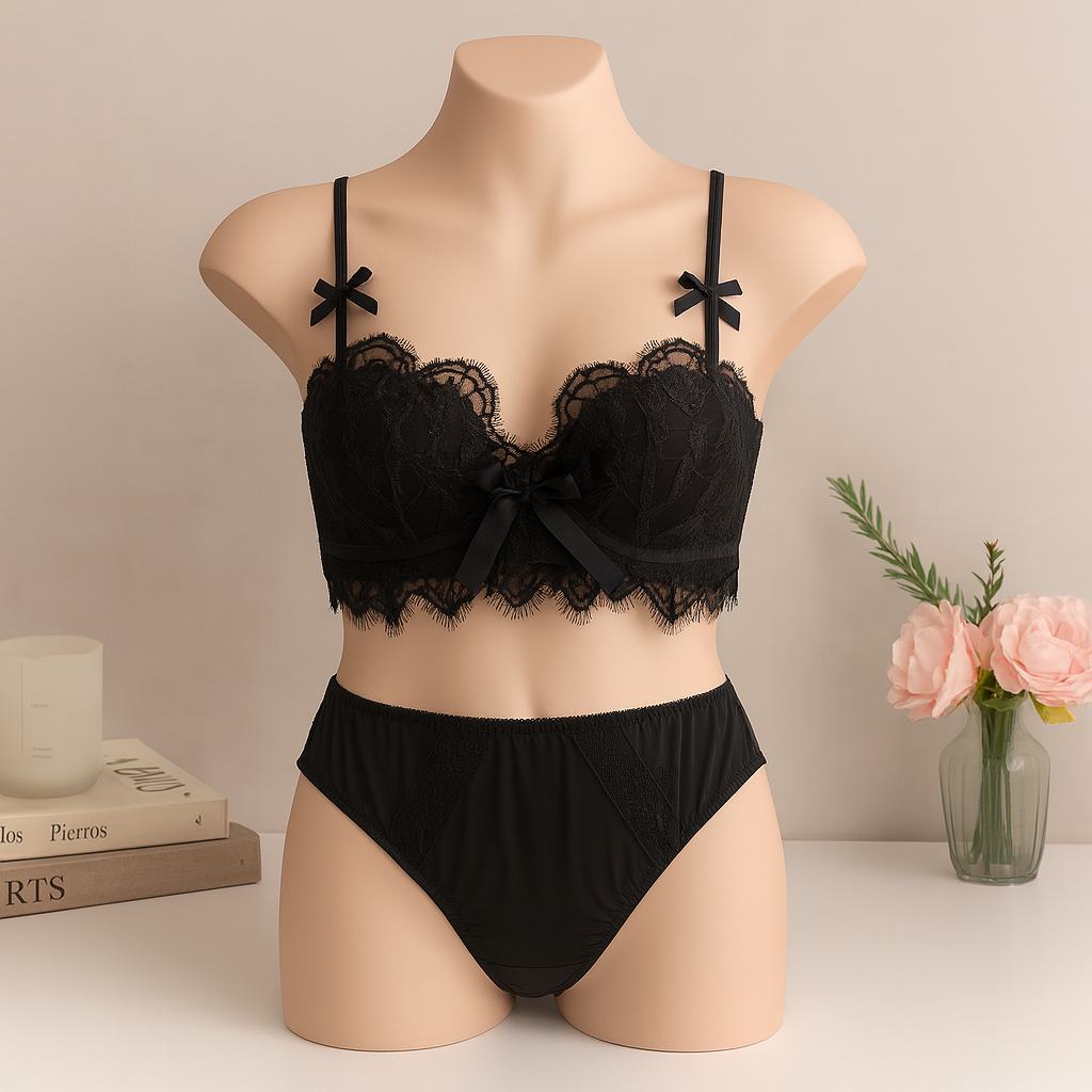 New High Quality Soft Push Up Embroidered Bridal Bra and Panty Set 8942