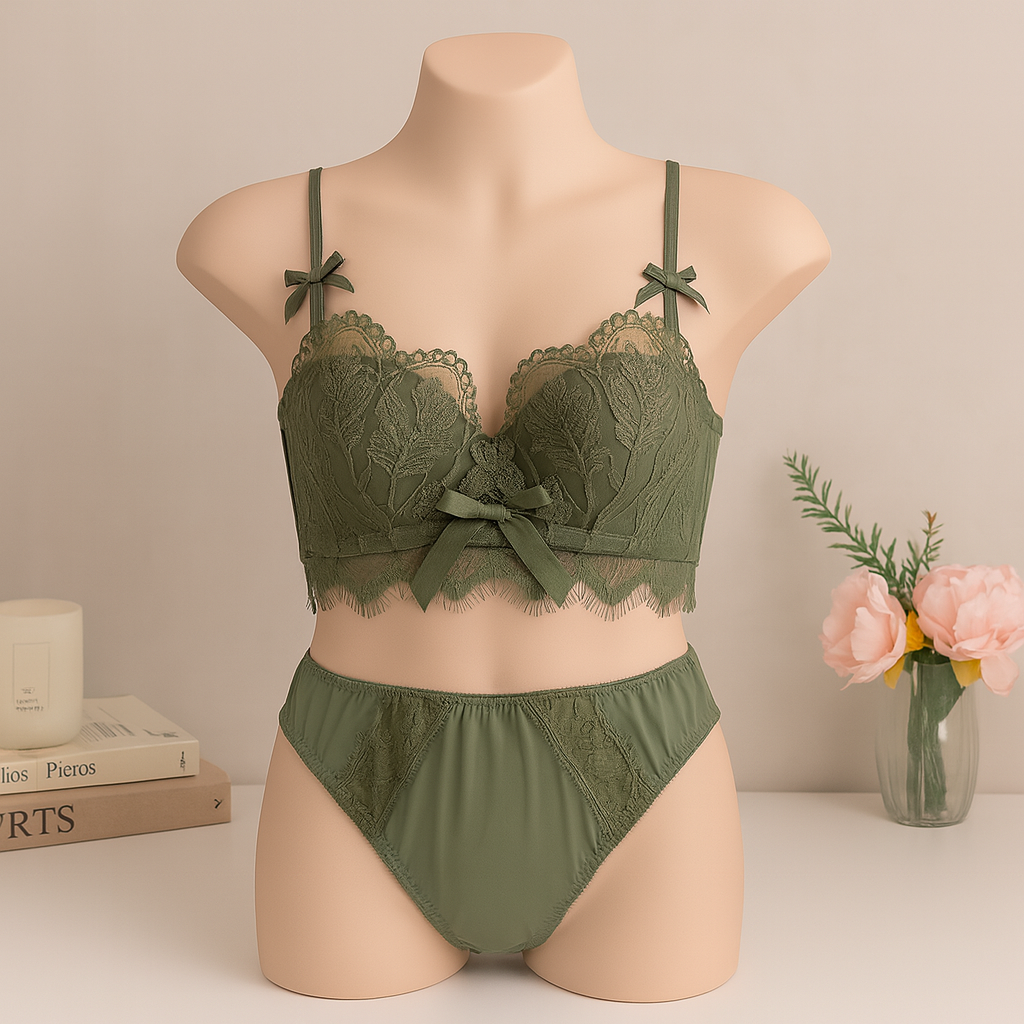 New High Quality Soft Push Up Embroidered Bridal Bra and Panty Set 8942