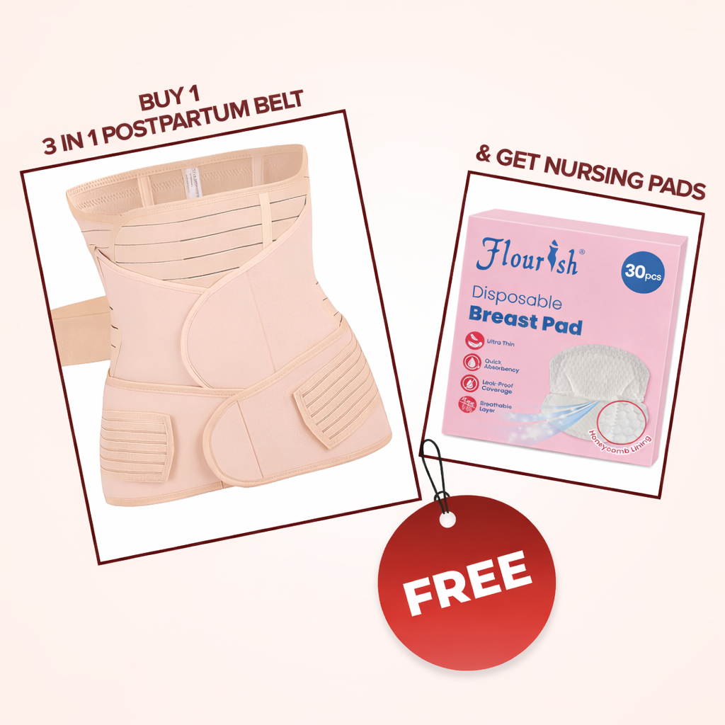 Buy 1 Postpartum Belt & get 1 Nursing pad free- After Delivery Support Recovery | Body Shaper Belt for Women for After Birth Postnatal C-section | Waist Pelvis Shapewear Wrap Postpartum Girdle 3830-16