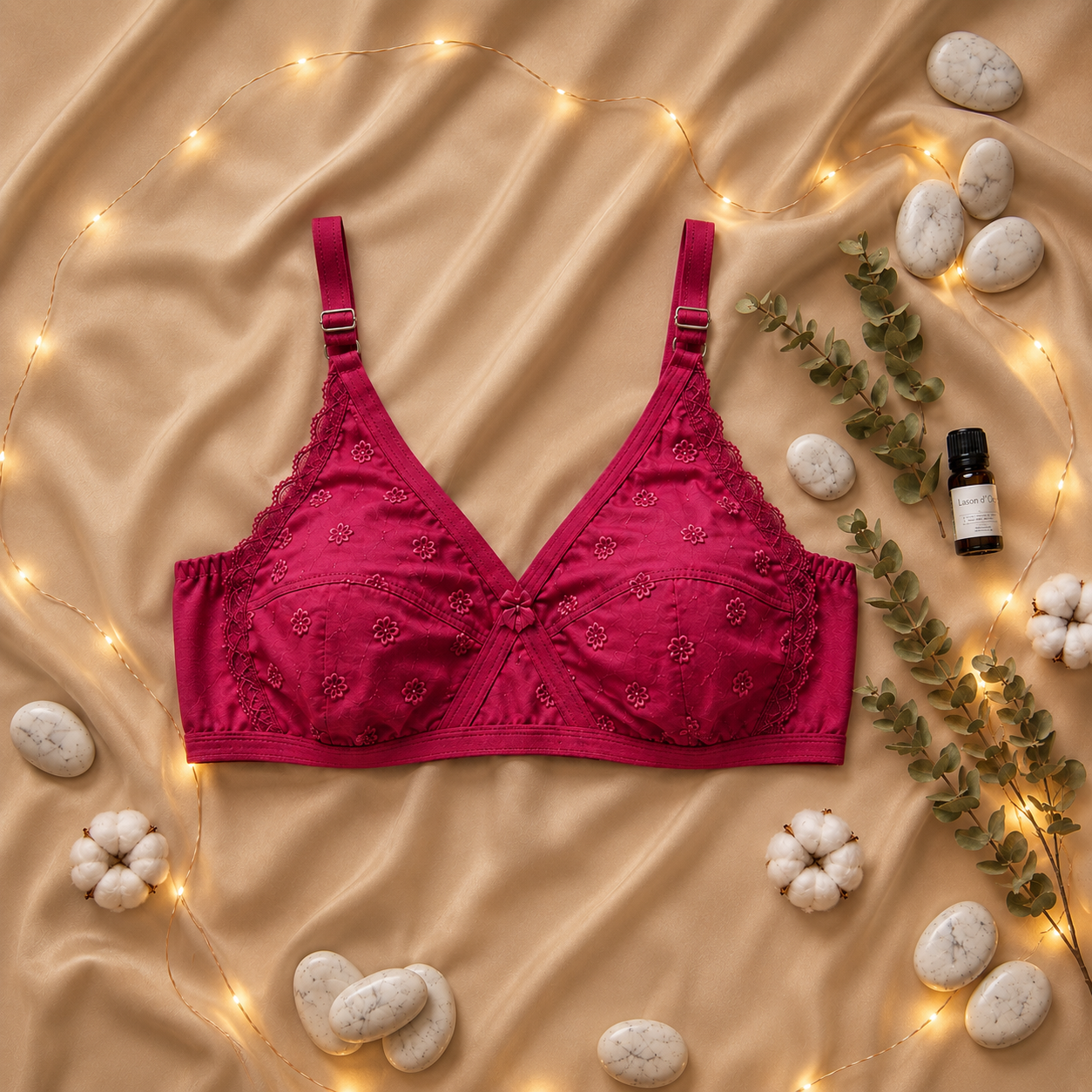 Pack of 3 Cotton Non-Padded Floral Embroidered Bras – Everyday Soft Comfort X-OVER