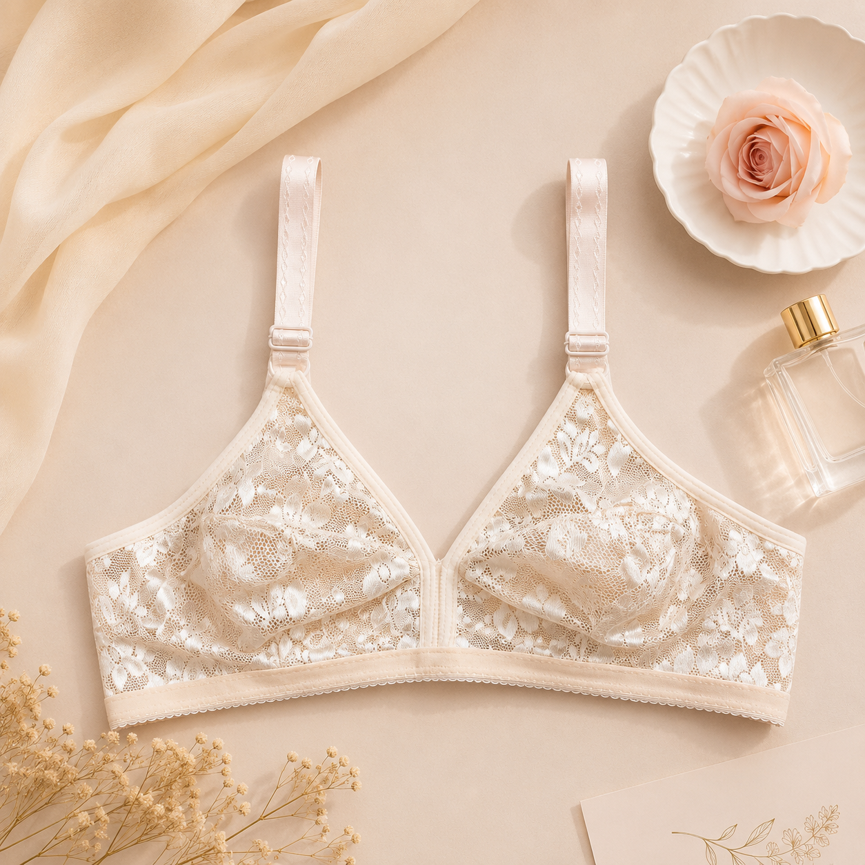 Flourish Net Lace Summer Bralette Collection – Non Padded Soft & Breathable Comfort Wear 128225