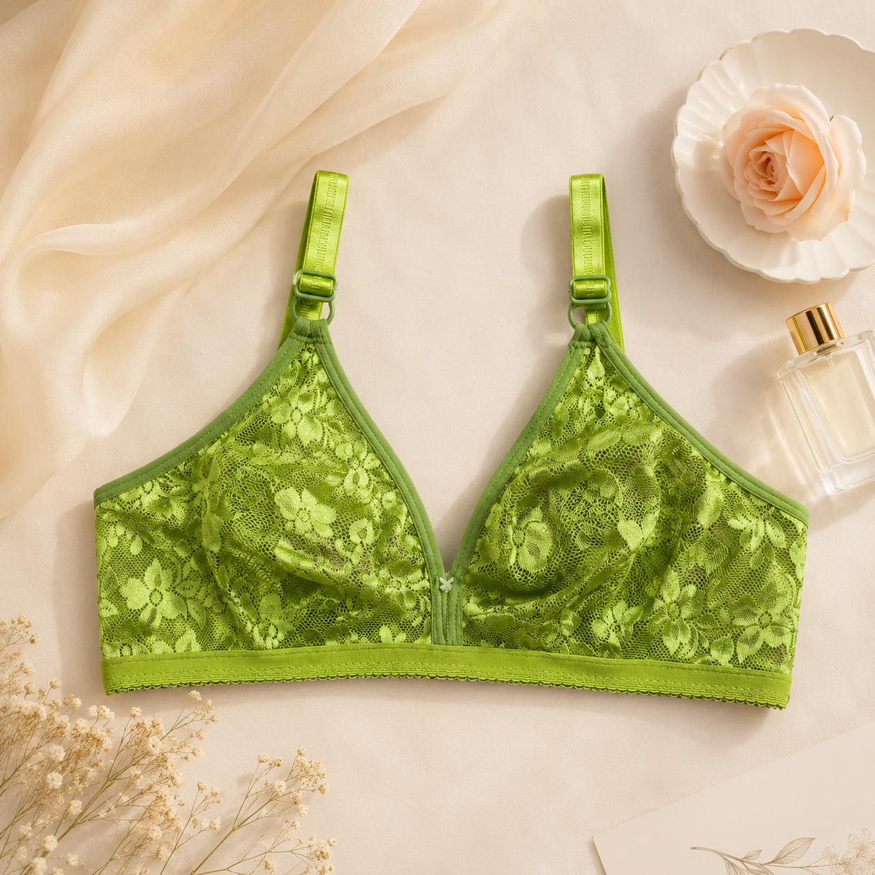 Flourish Net Lace Summer Bralette Collection – Non Padded Soft & Breathable Comfort Wear 128225