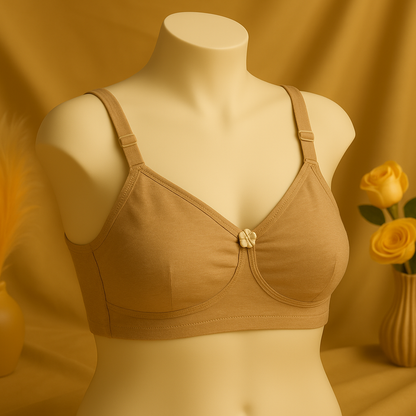 Flourish IMAGE-B High Quality Non Padded 2 in 1 Cotton And invisible Straps Soft Pure Comfortable Cotton Full Coverge Non Padded T shirt Bra