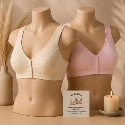 Flourish Comfortable Solid Seamless Front Button Front Open Bra-108