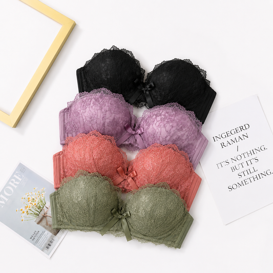 Strapless Floral Lace Bra – Elegant Support & All-Day Comfort