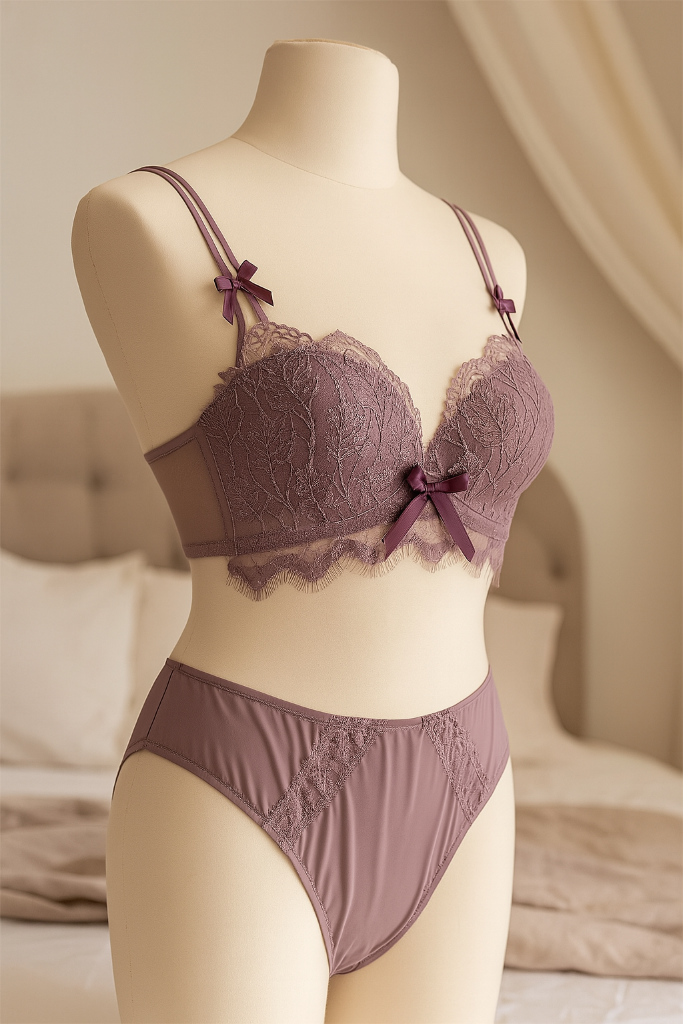 New High Quality Soft Push Up Embroidered Bridal Bra and Panty Set 8942