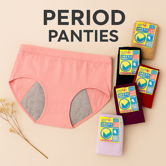 Flourish Pack Of 3 - Seamless Mid Waist Anti-Leak Menstrual Period, Leak-Proof Panties