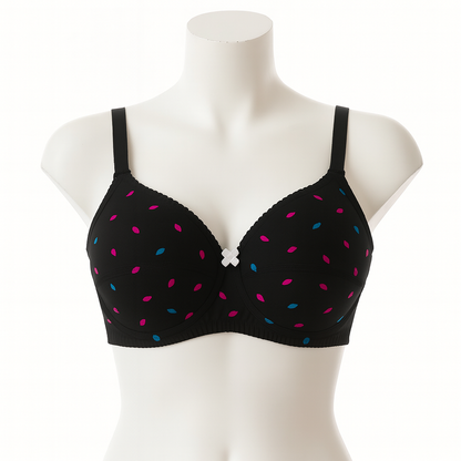 1 Pc Light Padded Cotton Printed  Soft & Breathable Bra