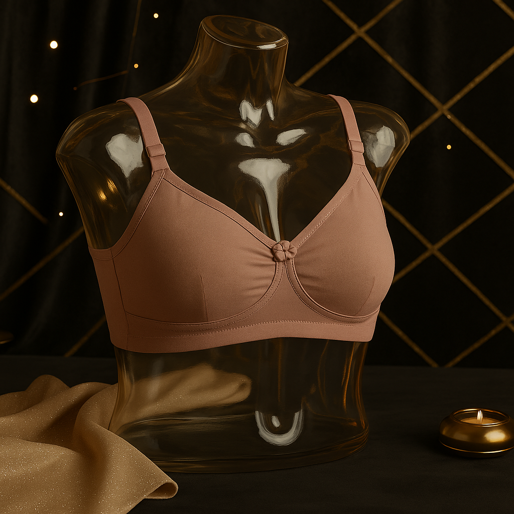 Flourish IMAGE-B High Quality 2-in-1 Cotton Bra with Free Invisible Straps – Soft, Pure, Comfortable & Full Coverage Non-Padded T-Shirt Bra