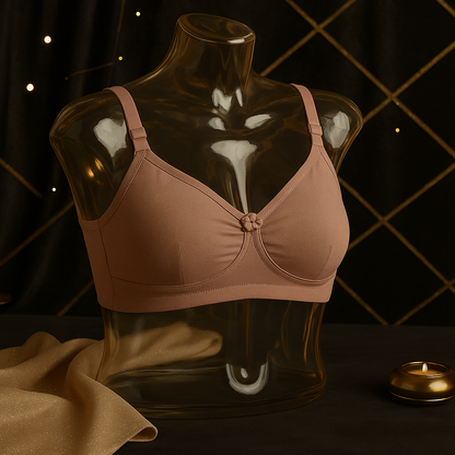 Flourish IMAGE-B High Quality 2-in-1 Cotton Bra with Free Invisible Straps – Soft, Pure, Comfortable & Full Coverage Non-Padded T-Shirt Bra