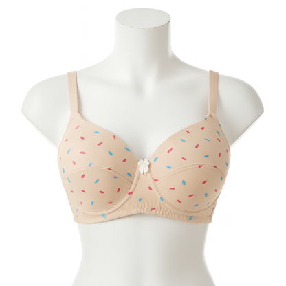 1 Pc Light Padded Cotton Printed  Soft & Breathable Bra
