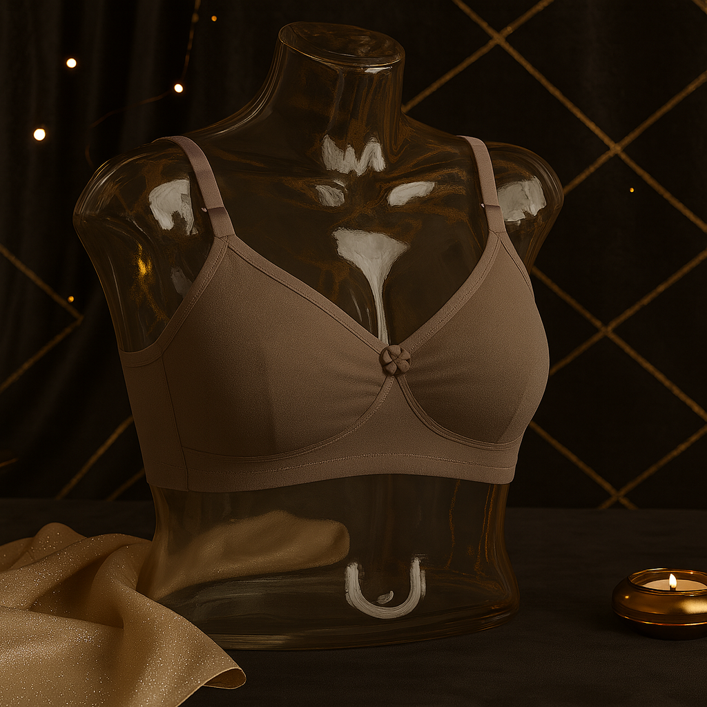 Flourish IMAGE-B High Quality 2-in-1 Cotton Bra with Free Invisible Straps – Soft, Pure, Comfortable & Full Coverage Non-Padded T-Shirt Bra