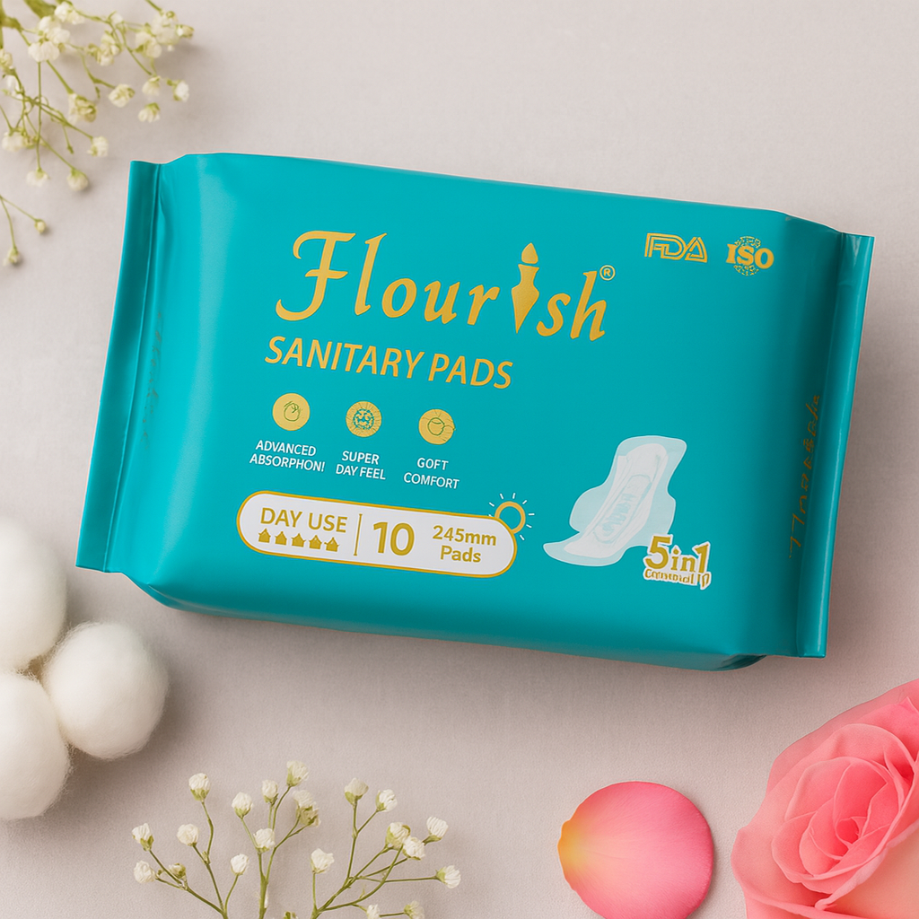 FLOURISH 245mm WINGLESS DAILY USE PANTY LINERS SANITARY PADS FOR GIRLS & WOMEN 10 PCS