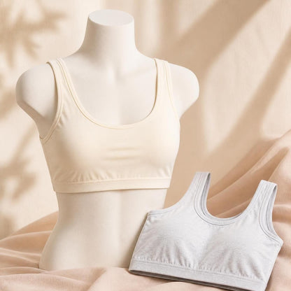 Girls’ Soft Cotton Camisole Bra – Pack of 2